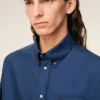 Camicia squadrata in cotone blu con ricami Ami de Coeur Camicia squadrata in cotone blu con ricami Ami de Coeur