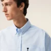 Camicia squadrata in cotone blu con ricami Ami de Coeur Camicia squadrata in cotone blu con ricami Ami de Coeur
