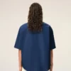 Camicia squadrata in cotone blu con ricami Ami de Coeur Camicia squadrata in cotone blu con ricami Ami de Coeur