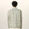 Camicia verde a quadri in cotone dal taglio squadrato Camicia verde a quadri in cotone dal taglio squadrato
