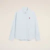 Camicie classiche a maniche lunghe in cotone blu con colletto button-down e ricamo ADC Camicie classiche a maniche lunghe in cotone blu con colletto button-down e ricamo ADC
