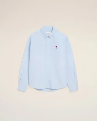 Camicie classiche a maniche lunghe in cotone blu con colletto button-down e ricamo ADC Camicie classiche a maniche lunghe in cotone blu con colletto button-down e ricamo ADC