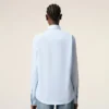 Camicie classiche a maniche lunghe in cotone blu con colletto button-down e ricamo ADC Camicie classiche a maniche lunghe in cotone blu con colletto button-down e ricamo ADC