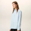 Camicie classiche a maniche lunghe in cotone blu con colletto button-down e ricamo ADC Camicie classiche a maniche lunghe in cotone blu con colletto button-down e ricamo ADC