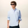 Camicie classiche a maniche lunghe in cotone blu con colletto button-down e ricamo ADC Camicie classiche a maniche lunghe in cotone blu con colletto button-down e ricamo ADC