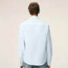 Camicie classiche a maniche lunghe in cotone blu con colletto button-down e ricamo ADC Camicie classiche a maniche lunghe in cotone blu con colletto button-down e ricamo ADC
