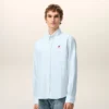 Camicie classiche a maniche lunghe in cotone blu con colletto button-down e ricamo ADC Camicie classiche a maniche lunghe in cotone blu con colletto button-down e ricamo ADC