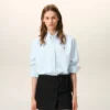 Camicie classiche a maniche lunghe in cotone blu con colletto button-down e ricamo ADC Camicie classiche a maniche lunghe in cotone blu con colletto button-down e ricamo ADC