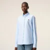 Camicie classiche a maniche lunghe in cotone blu con colletto button-down e ricamo ADC Camicie classiche a maniche lunghe in cotone blu con colletto button-down e ricamo ADC