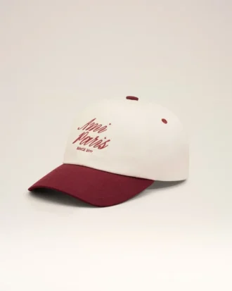 Cappellino Ami Paris in cotone bicolore rosso e bianco