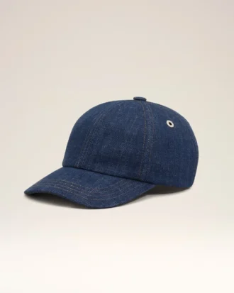 Cappellino con toppa laterale Ami Paris in denim blu