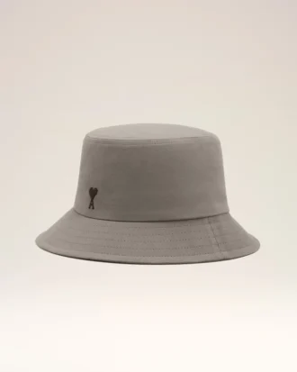 Cappello a secchiello Ami de Coeur in cotone grigio