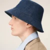 Cappello con toppa Ami Paris Heritage in cotone denim blu Cappello con toppa Ami Paris Heritage in cotone denim blu