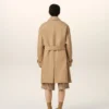 Cappotto beige in twill di cotone idrorepellente con cintura Cappotto beige in twill di cotone idrorepellente con cintura