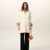 Cappotto bianco in lana vergine, dritto, a un rigo Cappotto bianco in lana vergine, dritto, a un rigo