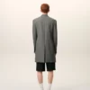 Cappotto grigio in lana vergine, dritto, a un rigo Cappotto grigio in lana vergine, dritto, a un rigo