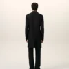 Cappotto nero in lana vergine, dritto, a un rigo Cappotto nero in lana vergine, dritto, a un rigo