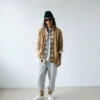 Cardigan marrone in lana e cotone a trecce Cardigan marrone in lana e cotone a trecce