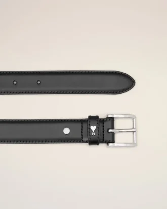 Cintura Paris Paris in pelle di vacchetta nera