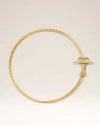 Collana a catena 2 in 1 Ami de Coeur in ottone dorato