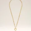 Collana Ami de Coeur in ottone dorato martellato