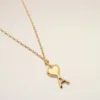 Collana Ami de Coeur in ottone dorato martellato Collana Ami de Coeur in ottone dorato martellato