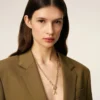 Collana Ami de Coeur in ottone dorato martellato