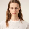 Collana con catena Ami de Coeur in ottone argentato