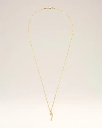 Collana con ciondolo “7” in ottone martellato
