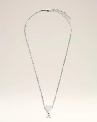 Collana con ciondolo Ami de Coeur in ottone argentato