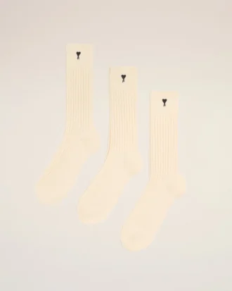 Confezione da tre paia di calzini Ami de Coeur in cotone naturale nero