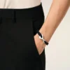 Cordoncino nero Bracciale Ami de Coeur in ottone argentato Cordoncino nero Bracciale Ami de Coeur in ottone argentato