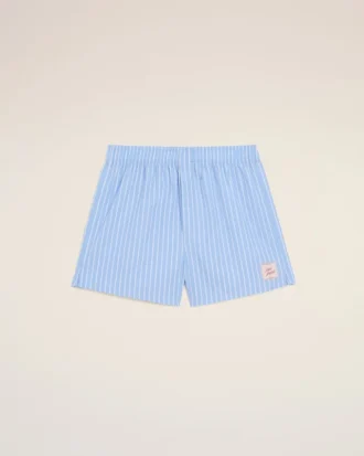 Corti a righe blu in cotone