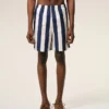 Costume da bagno a righe lunghe bianco e blu navy Costume da bagno a righe lunghe bianco e blu navy