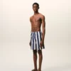 Costume da bagno a righe lunghe bianco e blu navy Costume da bagno a righe lunghe bianco e blu navy