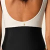 Costume intero in nylon bianco e nero Costume intero in nylon bianco e nero