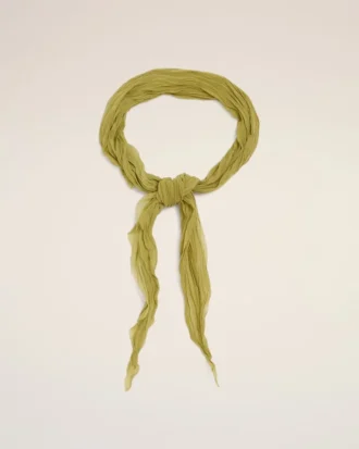 Cravatta Gavroche in poliestere verde stropicciato
