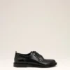 Derby con punta anatomica in pelle nera Derby con punta anatomica in pelle nera