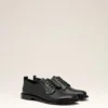 Derby con punta anatomica in pelle nera Derby con punta anatomica in pelle nera