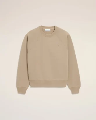 Felpa Ami de Coeur in cotone beige goffrato