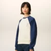 Felpa Ami de Coeur in maglia di cotone bianca e blu Felpa Ami de Coeur in maglia di cotone bianca e blu