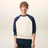 Felpa Ami de Coeur in maglia di cotone bianca e blu Felpa Ami de Coeur in maglia di cotone bianca e blu