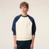 Felpa Ami de Coeur in maglia di cotone bianca e blu Felpa Ami de Coeur in maglia di cotone bianca e blu