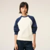 Felpa Ami de Coeur in maglia di cotone bianca e blu Felpa Ami de Coeur in maglia di cotone bianca e blu