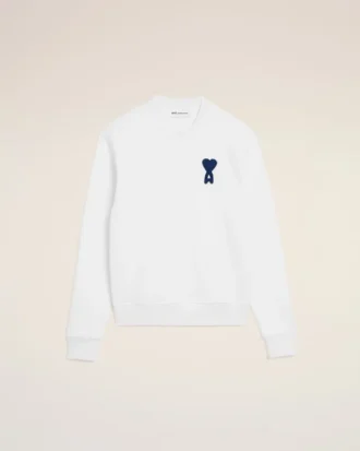 Felpa Ami de Coeur in maglia di cotone bianco