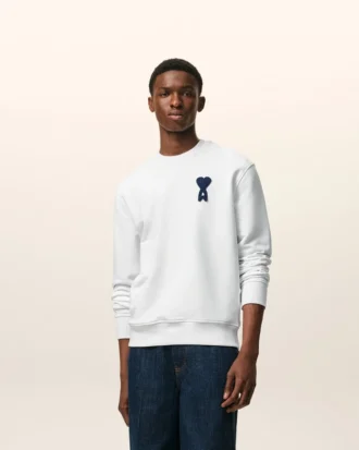 Felpa Ami de Coeur in maglia di cotone bianco
