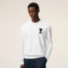 Felpa Ami de Coeur in maglia di cotone bianco Felpa Ami de Coeur in maglia di cotone bianco
