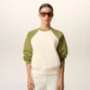 Felpa Ami de Coeur in maglia di cotone bianco e verde Felpa Ami de Coeur in maglia di cotone bianco e verde