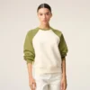 Felpa Ami de Coeur in maglia di cotone bianco e verde Felpa Ami de Coeur in maglia di cotone bianco e verde