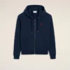 Felpa con cappuccio blu in cotone e Red Ami de Coeur con zip Felpa con cappuccio blu in cotone e Red Ami de Coeur con zip